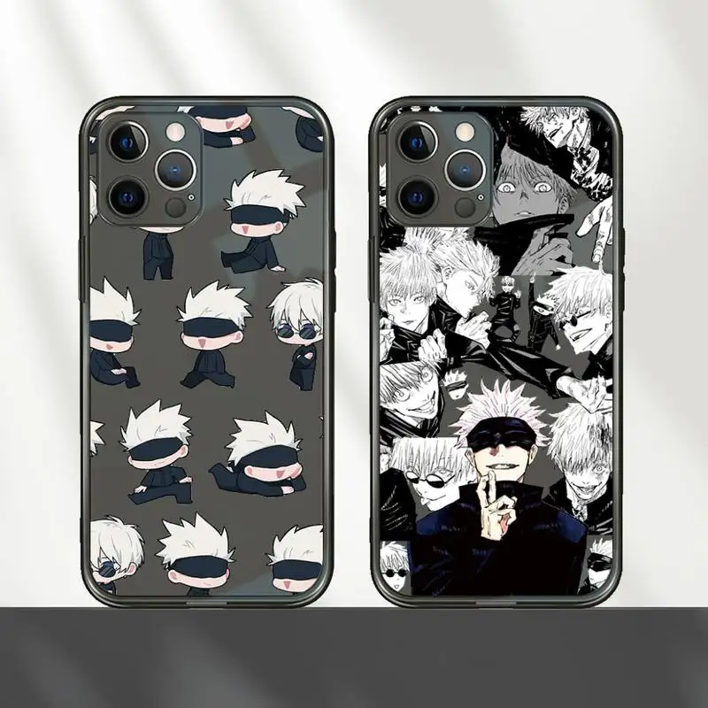 

gojo satoru Jujutsu Kaisen anime Phone Case Transparent for iPhone 7 8 11 12 se 2020 mini pro X XS XR MAX Plus