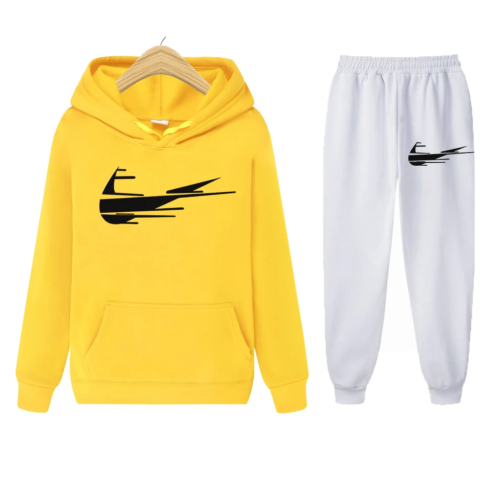 

Women's Sweatshirt + Sweatpants Autumn/Winter Running Sportswear Cotton Hooded Pullover