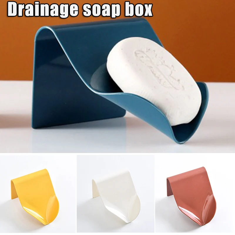 

Multi-functional Auto Drainage Soap Box Holder Modern Bathroom Soap Dishes Holder No Drilling Kitchen Lavatory Home Accessory