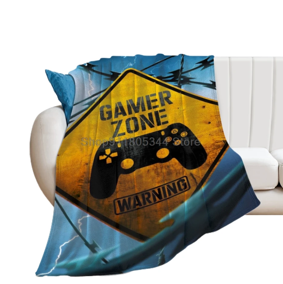 

PS4 XBox Game Zone Throw Blanket Fuzzy Warm Throws for Winter Bedding 3D Printing Soft Micro Fleece Blanket
