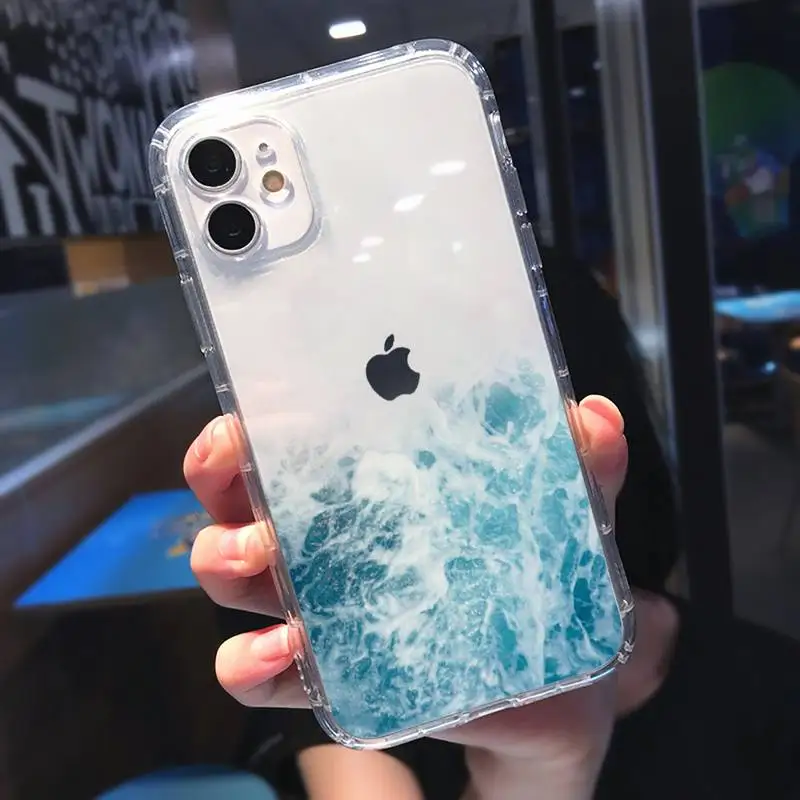 

The sea Water wave Waves Phone Cases Transparent for Clear iPhone 11 12 mini pro XS MAX 8 7 6 6S Plus X 5S SE 2020 XR