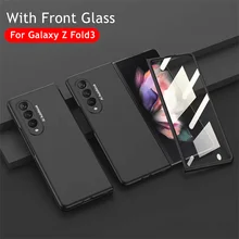 Ultra Thin Matte Case For Samsung Galaxy Z Fold 3 5G Cover 360 Full Protection Hard PC Front Glass for Galaxy Z Fold3 5G
