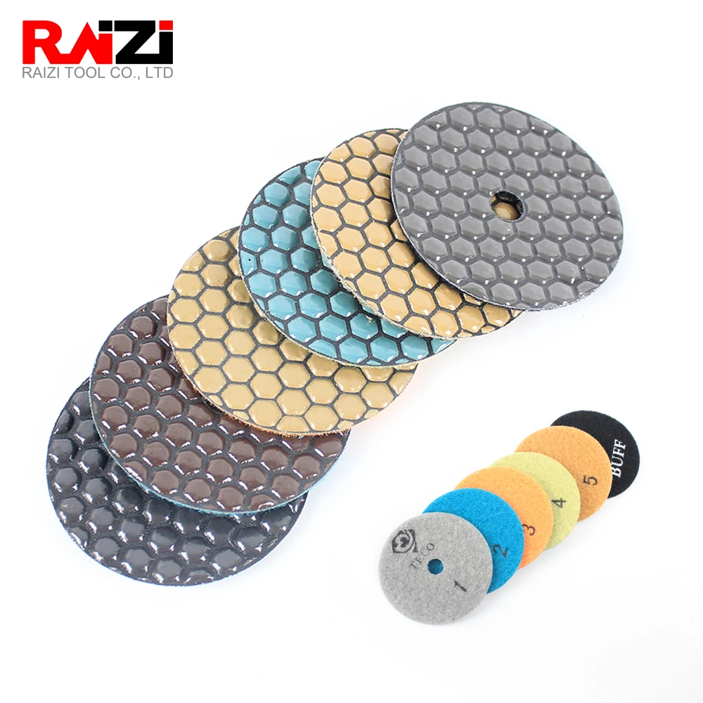 3 inch(80 mm) Raizi 80/100 мм 5 шаг сухой полировки колодки/диск для гранита, мрамора, инженерного камня - Цвет: 3 inch(80 mm)