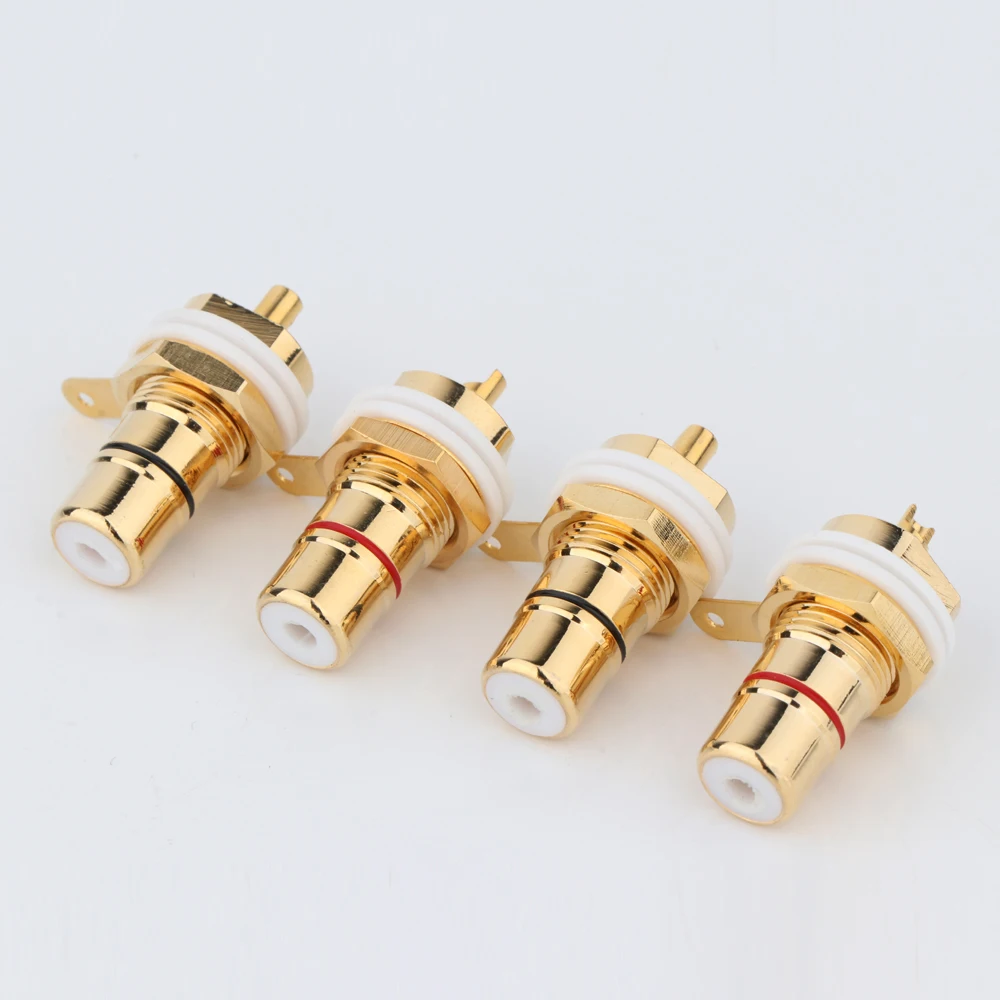 

4pcs Preffair High Sale RS3011 Rhodium/Gold Plated Amplifier Speaker Binding Posts Terminal For Banana Plugs Connector