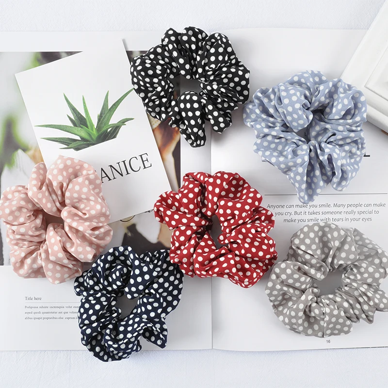 Женская резинка для волос в горошек Ruoshui эластичная лента с цветочным принтом