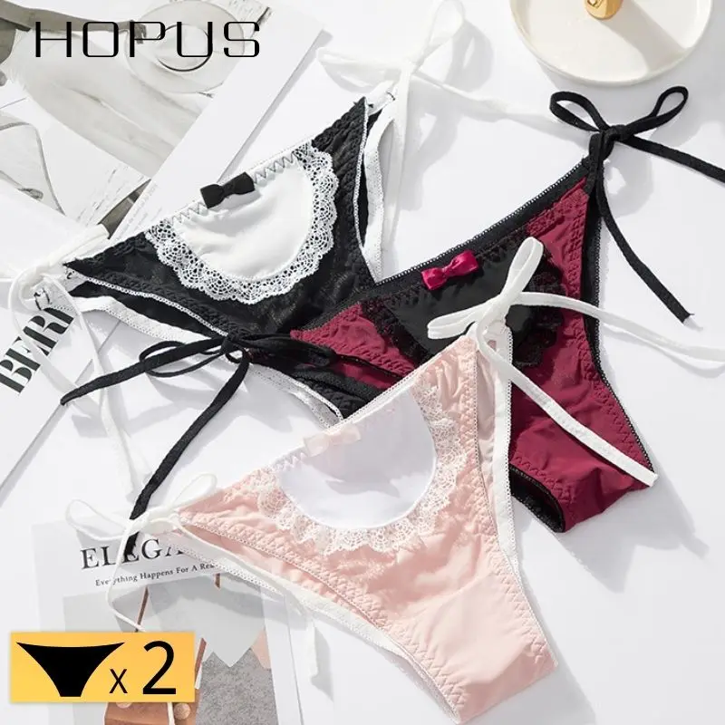 

Комплект женского нижнего белья из 2 предметов, сексуальные трусики для женщин, милые трусики на шнуровке с бантом для девочек, трусики в фор...