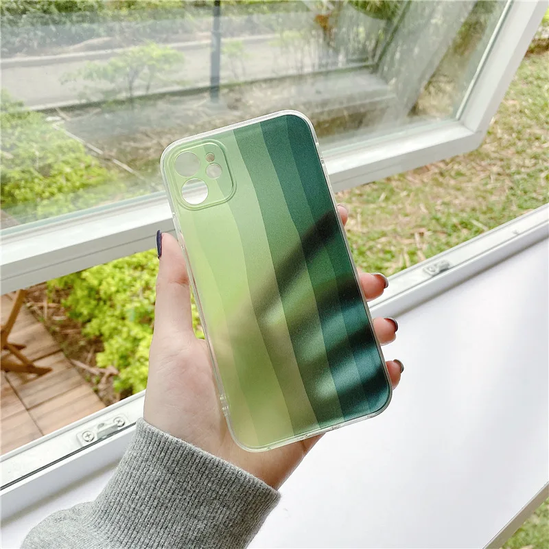 

Gradient Rainbow Transparent Phone Case For iPhone 11 12 Pro Max SE 2020 8 7 Plus Soft Back Cover For iPhone XS Max X XR 12 Mini
