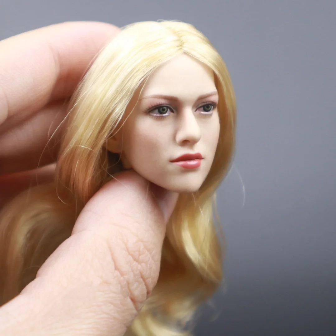 

KT004 1/6 Scale Sexy Blonde Beauty Europe and America Head Sculpt Carved Accessory Long Hair Model for 12'' Action Figure