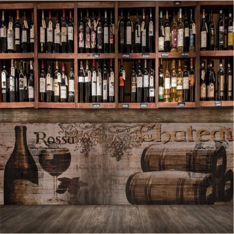 European and American Retro Wine Barrels Background Wall Paper 3D Restaurant Bar Winery Industrial Decor Mural Wallpaper | Обустройство