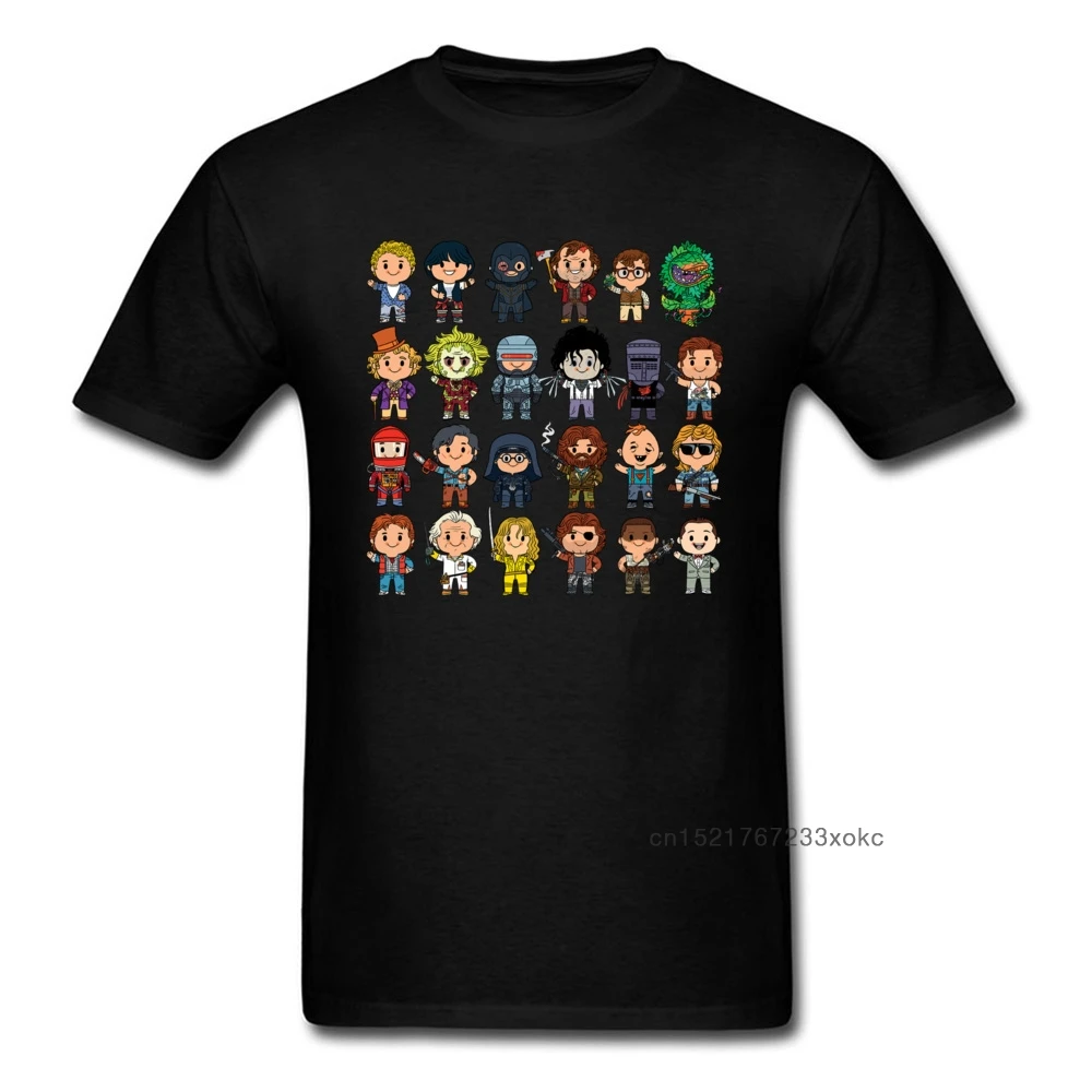 Футболка мужская классическая черная с мультяшным принтом в стиле 80-х | Мужская