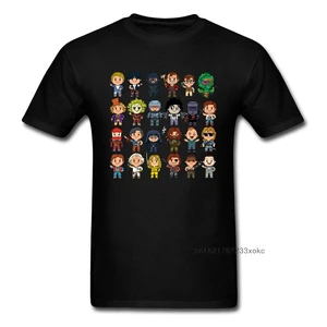 Футболка мужская классическая, черная, с мультяшным принтом, в стиле 80-х
