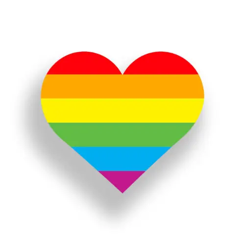 Радужный Флаг для геев наклейка в виде сердца ЛГБТ Кубок на окно ноутбука бампер 4