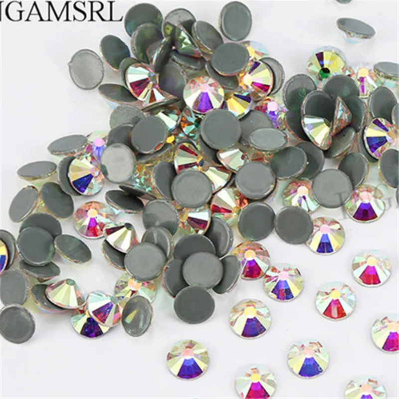 Стразы Crystal AB Супер Блестящий SS3-SS50 Non Hot Fix FlatBack шитье стразами &amp Fabric Garment Nail Art