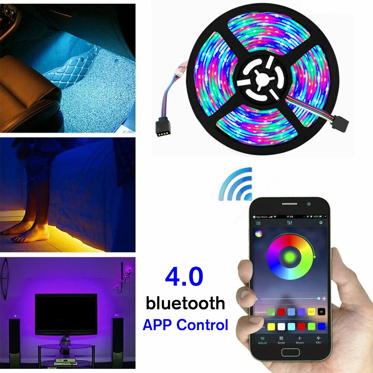 

5 в USB мощность светодиодный светильник RGB 2835 3528 60LED/M bluetooth Музыка дистанционное управление WiFi приложение Управление ТВ ПК подсветка светильн...