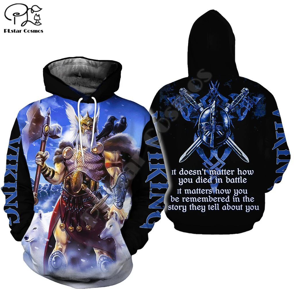 

2020Newest Viking God Odin Tattoo Warrior Retro NewFashion Streetwear Unisex 3DPrint Men/Women Pullover Casual Funny Hoodies A-4