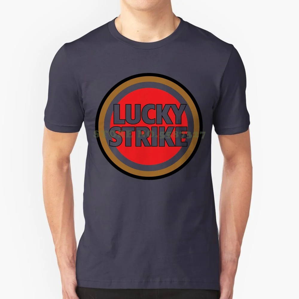 

Футболка Lucky Strike с сигаретами, винтажная, ностальгическая, курительная, хлопковая, графическая, желтая, модная мужская футболка с круглым вы...