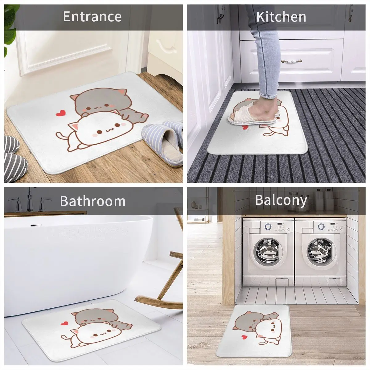 

Коврик для ванной с милыми кошками, нескользящий моющийся ковер для входа, гостиной, дома, ванной, прихожей, спальни