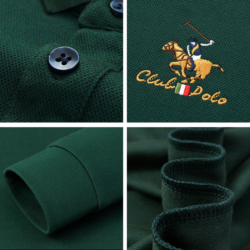 Мужская брендовая модная Однотонная рубашка-поло UAICESTAR с 3D вышивкой Повседневная