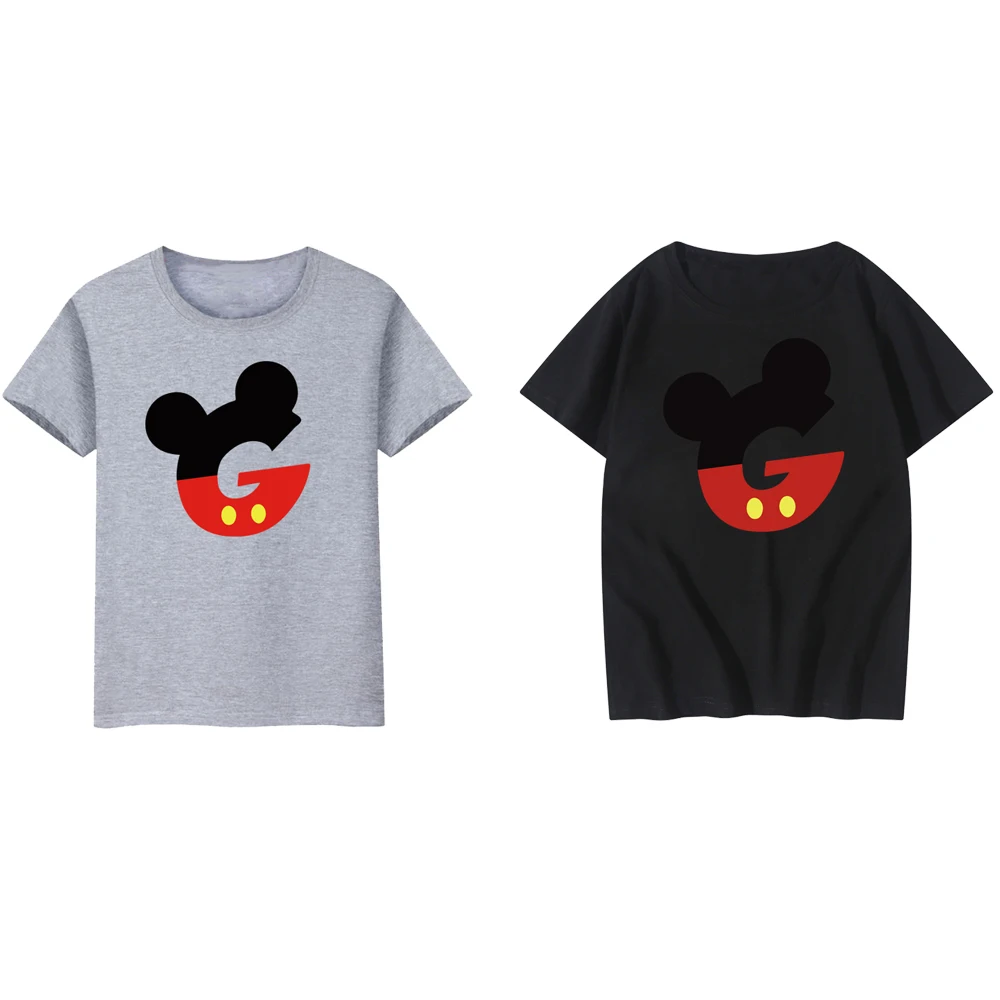 

Летняя футболка Disney, милая мультяшная модель, повседневные футболки для отпуска семьи, Детские футболки, уличная цветная одежда