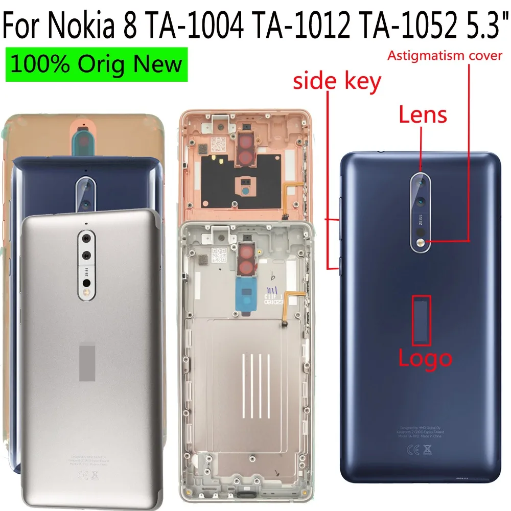 Shyueda+ объектив 5," для Nokia 8 TA-1004 TA-1012 TA-1052 задняя дверь корпус батарейный отсек