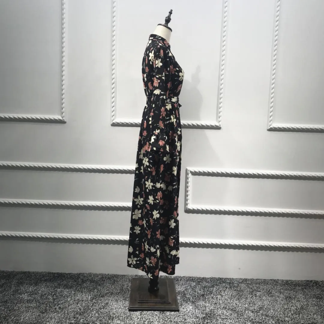 

Muslim Costumes Abaya Muslim Dresses Dubai Embroidery Flower Abaya Dress Muslim Woman Clothes Muslim Clothing Lsm111