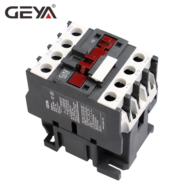 Магнитный трехфазный контактор GEYA 3210 1NO 25A 32A 220 В или 380VAC LC1D с din-рейкой серебристый