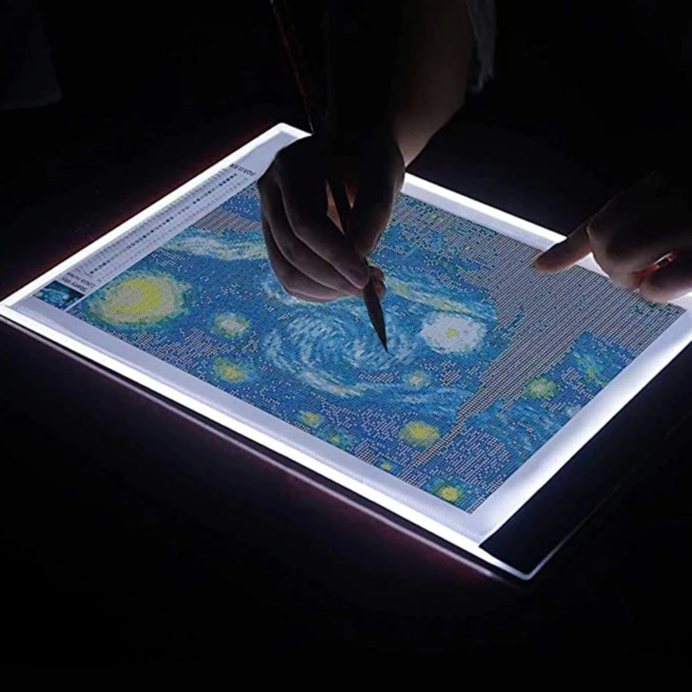 Diamond Painting LED Light Board Kit DIY Dimmable Bright Art Craft Tracing Lamp Table USB Charging Type Built-In Battery | Дом и сад
