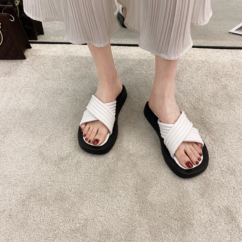 

Crrcrrcrr Women's Soft Lightweight Cool Beach Shallow Sweet Slippers Ladies Comfortable Lovely Breathable Non-slip Flats