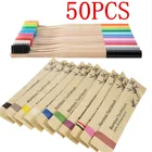 50 шт., бамбуковые биоразлагаемые зубные щётки