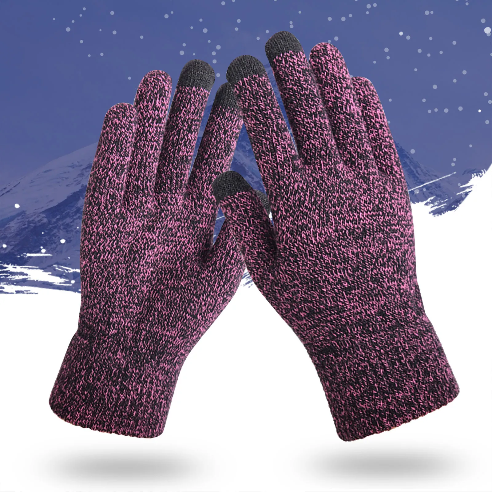 Новые теплые вязаные перчатки для мужчин и женщин с бархатной подкладкой