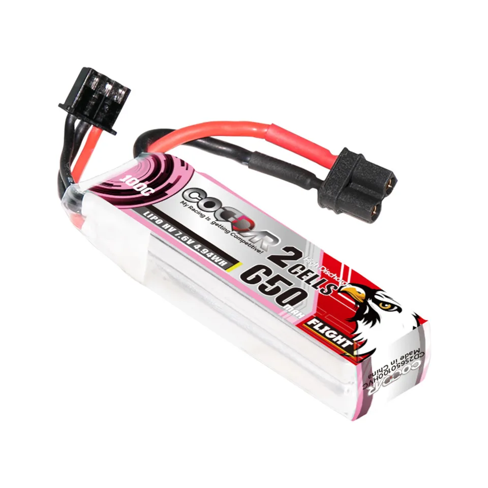 

HV 2S 7.6V 650mAh 100C Lipo Battery XT30 Plug Connector Wire Cable For FPV RC Racing Drone Tinywhoop Frame Kit Quadcopter Parts