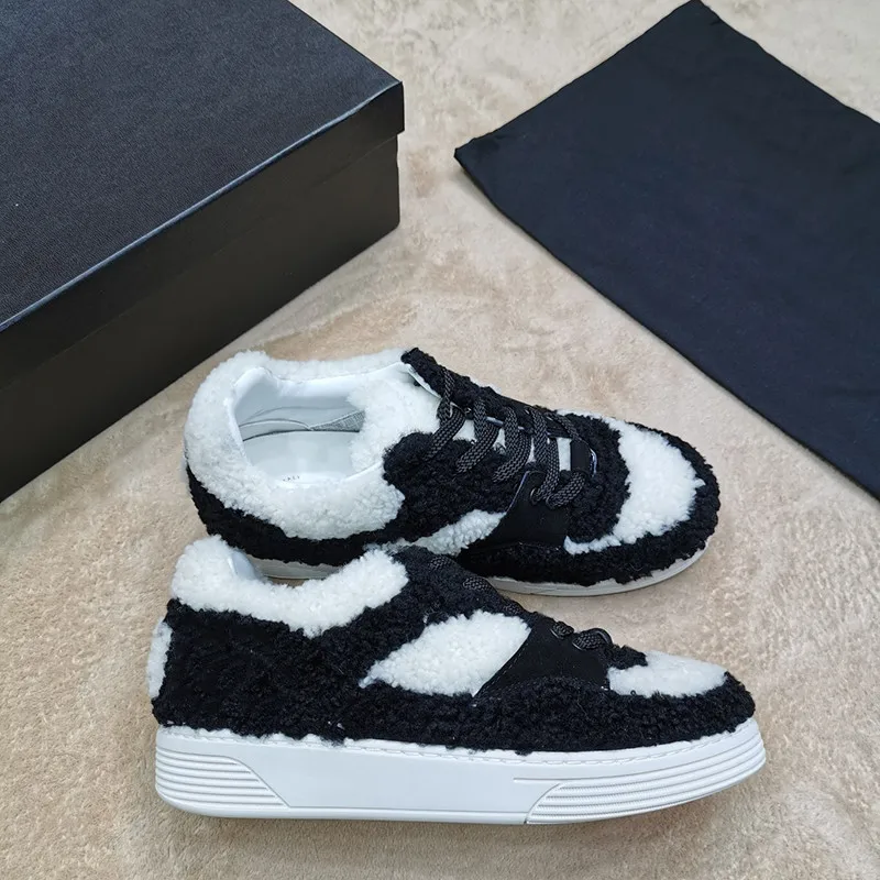 black short Luchfive/высокие кроссовки с натуральным овечьим мехом; цвет белый, черный; новая зимняя обувь; женская повседневная обувь на плоской платформе - Цвет: black short