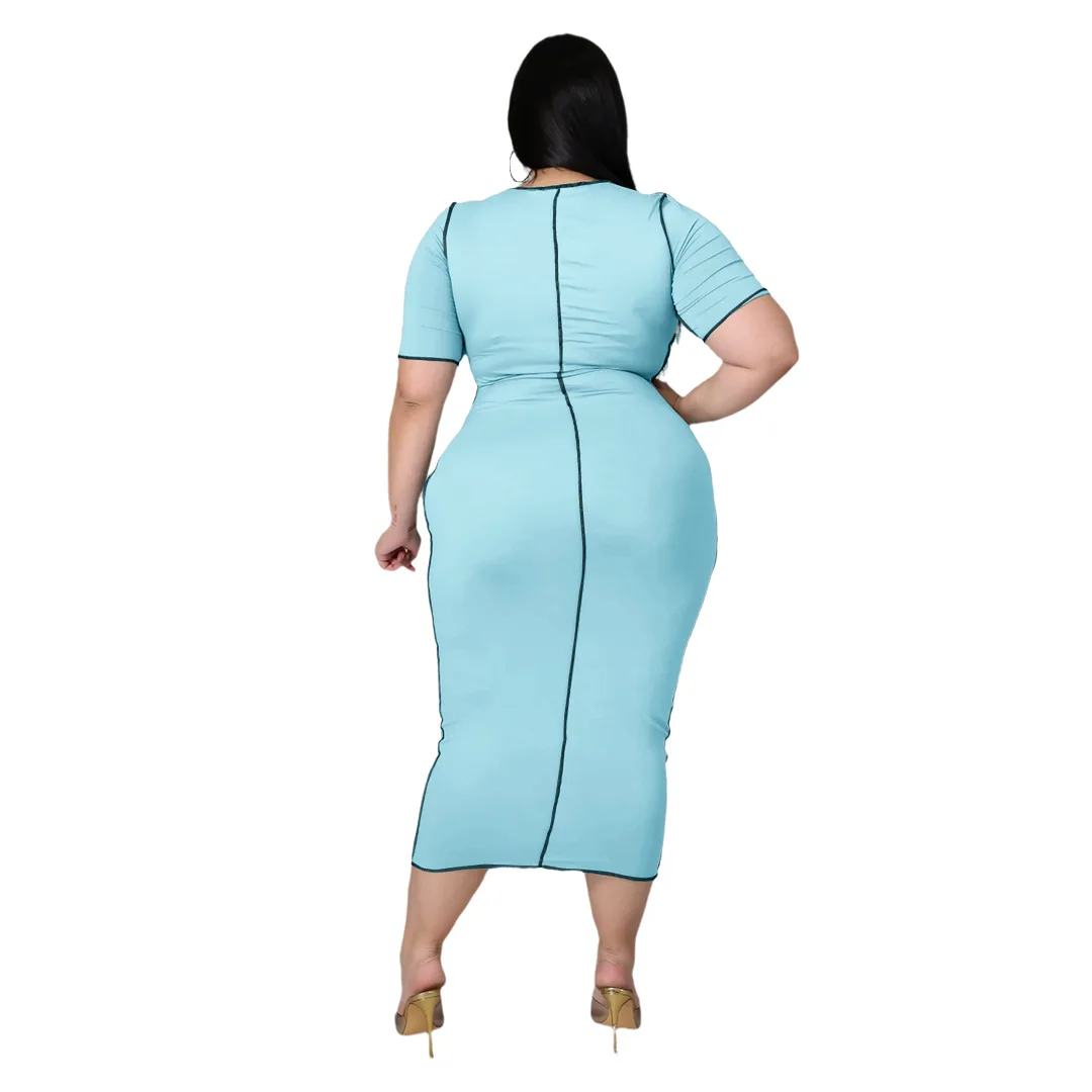 

XL-5XL Plus Size dress women clothing summer 2021 solid sexy Hollow out Bandage casual dresses Wholesale Dropshipping