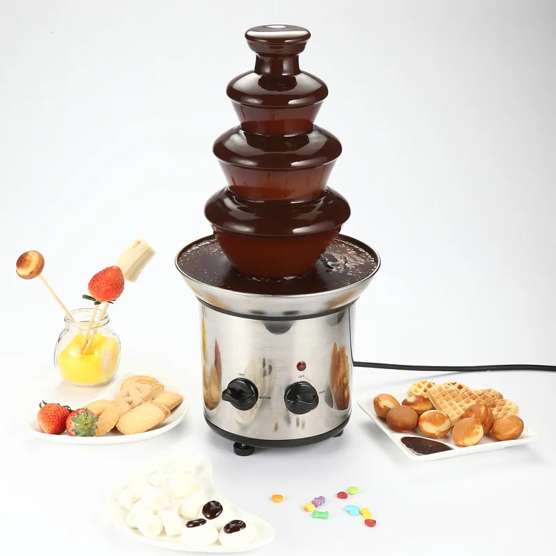 

4 tiers 46cm Fantanstic Stainless Steel Chocolate fountain machine 110V 220V Fondue Event Exhibition Wedding Birthday Party