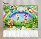 Фон для фотосъемки с изображением сказочных эльфов фон для фотосъемки детей на 1-й День рождения фон с изображением леса радуги виниловый реквизит для фотостудий