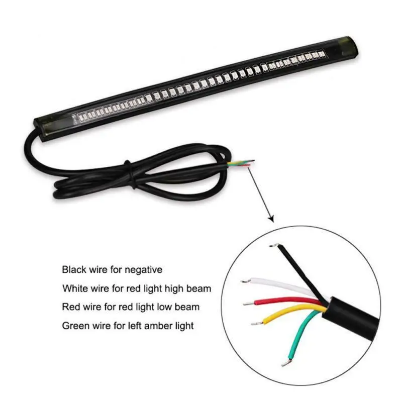 Мотоциклетный светильник 48 светодиодный бар гибкий задний тормоз Стоп сигнал