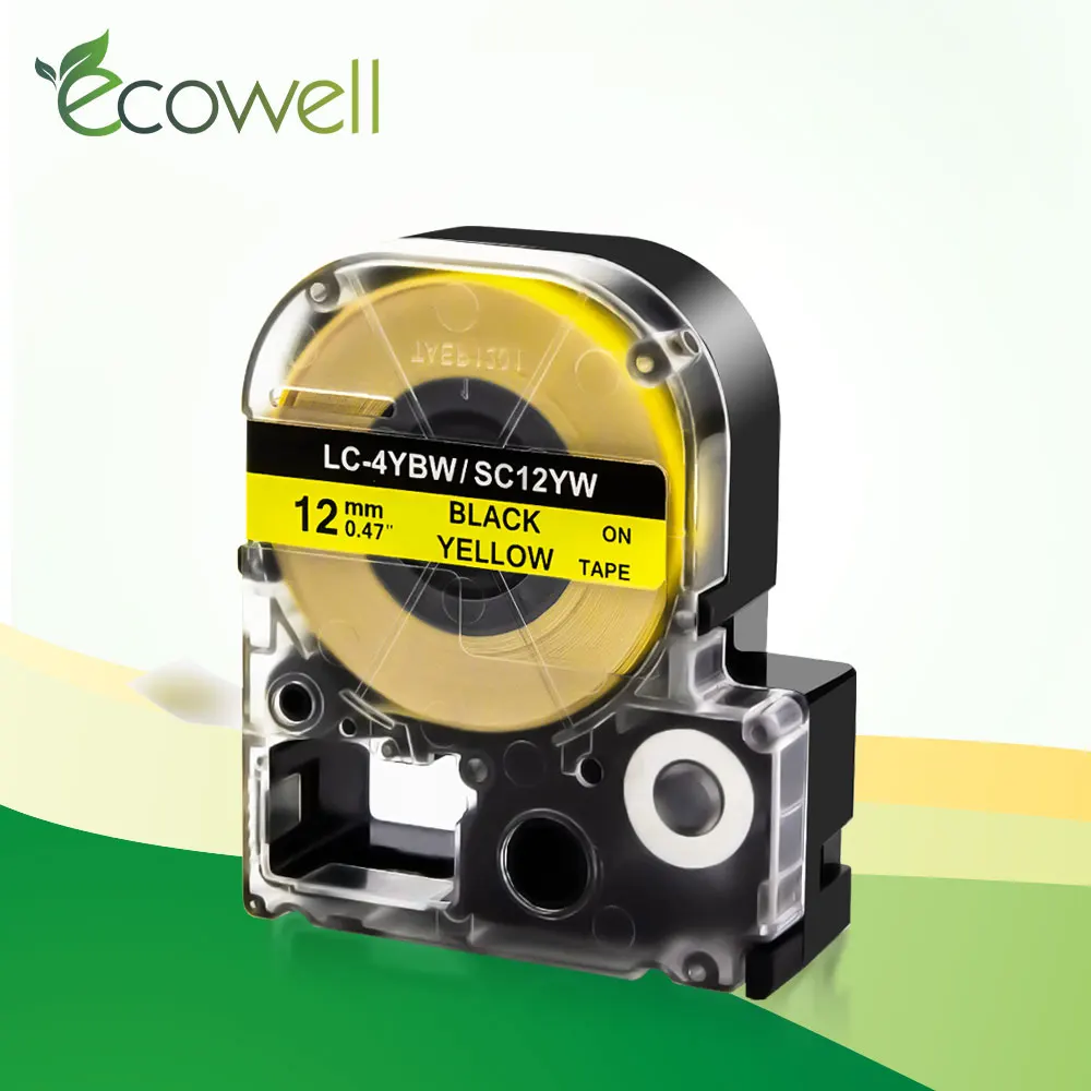 Лента для принтера Ecowell лента SC12YW цвет черный и желтый совместима с Epson|Ленты