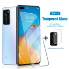 Закаленное стекло 2 в 1 для Huawei P10 P20 P30 P40 Pro P Smart Z S 2019 Pro 2020 2021, пленка на объектив камеры для Huawei Mate 30 20 10 Lite