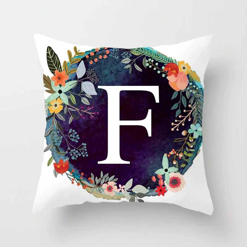 

Fuwatacchi A-Z Letter Cushion Cover Customized Soft Throw Pillow Cover for Chair Sofa Pillow Case Decorative Pillowcase 2019