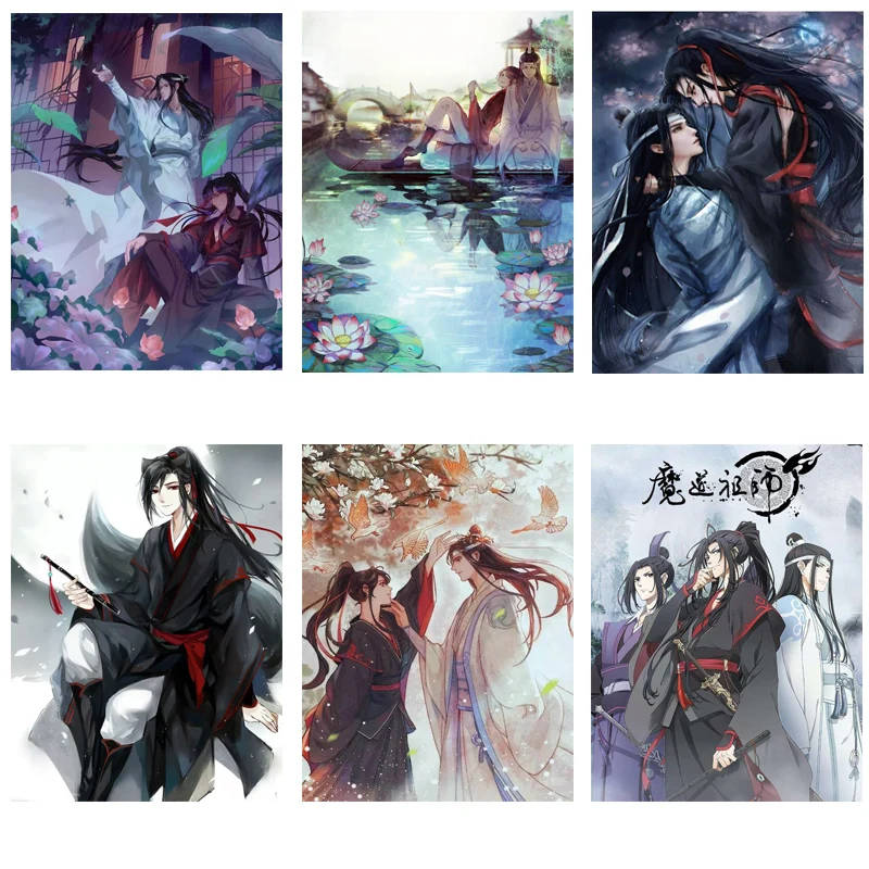 5D DIY полный квадратный бриллиантовый живопись "Анимация Мо Дао. Патриарх Вэй Вусянь, Лань Ванцзи" набор для вышивки крестом домашнего декора.