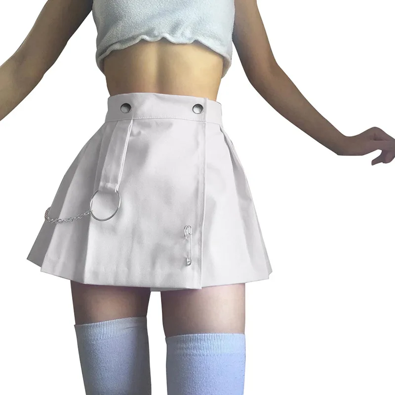 

In the fall and winter of 2021 new female attire pure color of tall waist splicing fold skirts