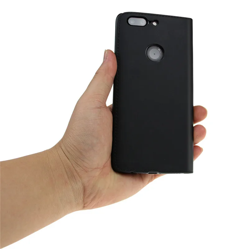Официальный чехол-книжка для Oneplus 5T из искусственной кожи, умный кожаный чехол с слотом для карт для One Plus 5T Funda