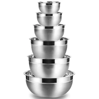 promotion stainless steel mixing bowl set of 6 fruit salad bowl storage bowl set kitchen salad bowl