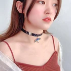 Классическое тканевое ожерелье-чокер в японском стиле, веер с имитацией жемчуга, кот удачи, синий карп, искусственное украшение для вечеривечерние для женщин и девушек