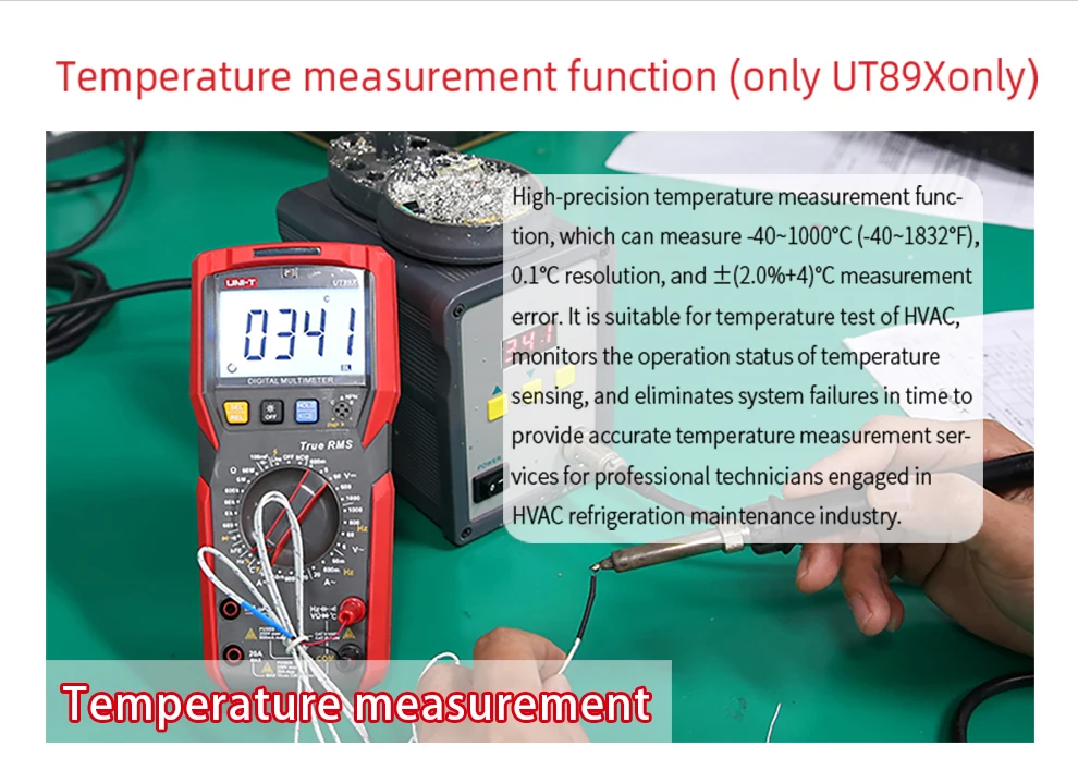UNI-T UT89XD Профессиональный NCV Цифровой мультиметр 20A высокий ток AC/DC/Емкость/сопротивление/Триод/температурный тест