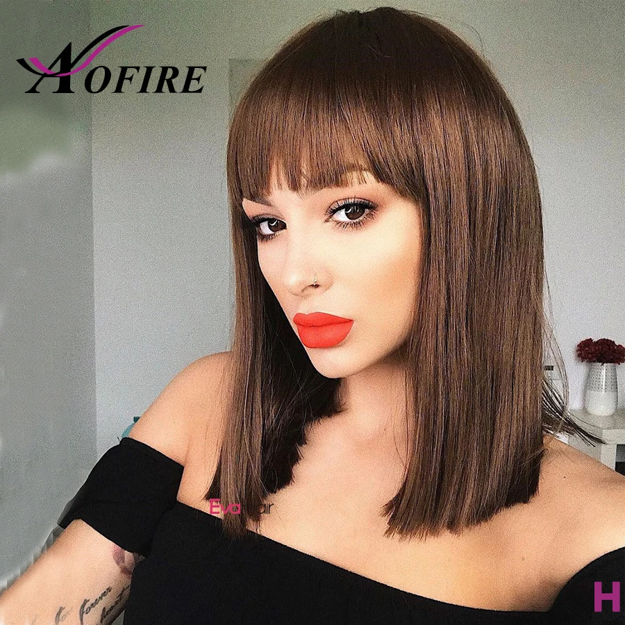 Медовый блондин парик короткий Боб взрыва человеческие волосы 150% плотность