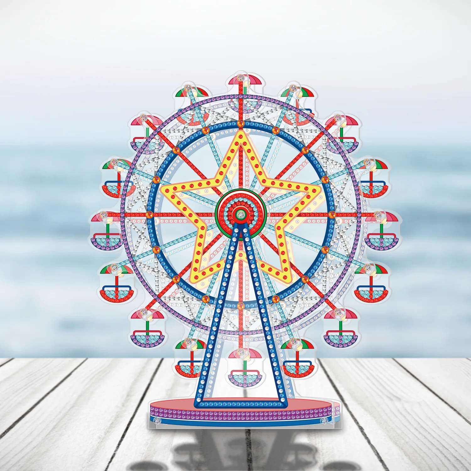 

Алмазная живопись «сделай сам», вращающиеся украшения, специальная форма, сверло «сделай сам», колесо обозрения, Набор для вышивки крестико...