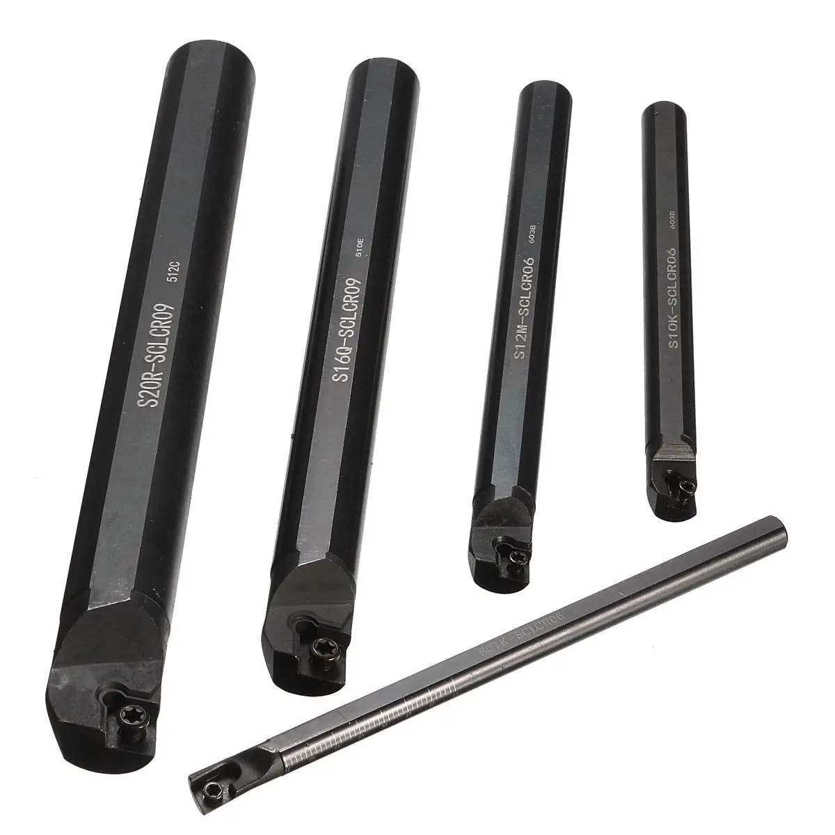 

Boring Bar S20R-SCLCR09 Wrench CCMT09T304 Lathe 5pcs Set 7/10/12/16/20mm SCLCR09