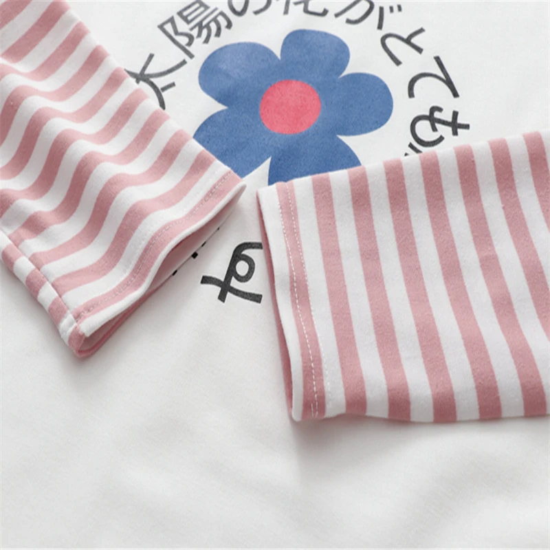 

Merry Pretty Cotton Women's Floral Print Striped Patchwork Hoodies Sweatshirts 2020 Winter Long Sleeve O-Neck Sweet Tracksuits