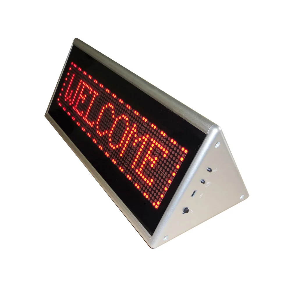 Single Side Triangle LED Programmable Message Scrolling Display Board, Store Desk Led Sign/Digital Bar Screen